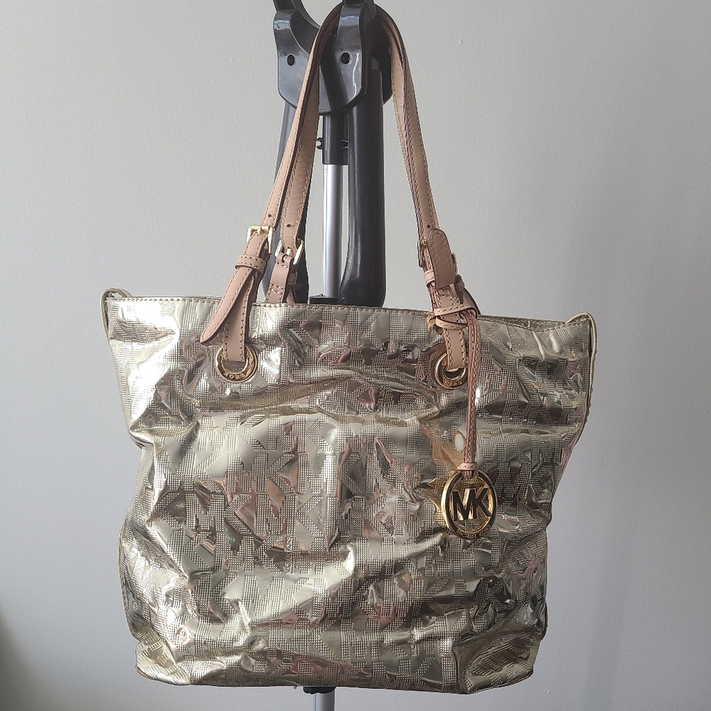 Collectors Rare Michael Kors Metallic Gold Tote